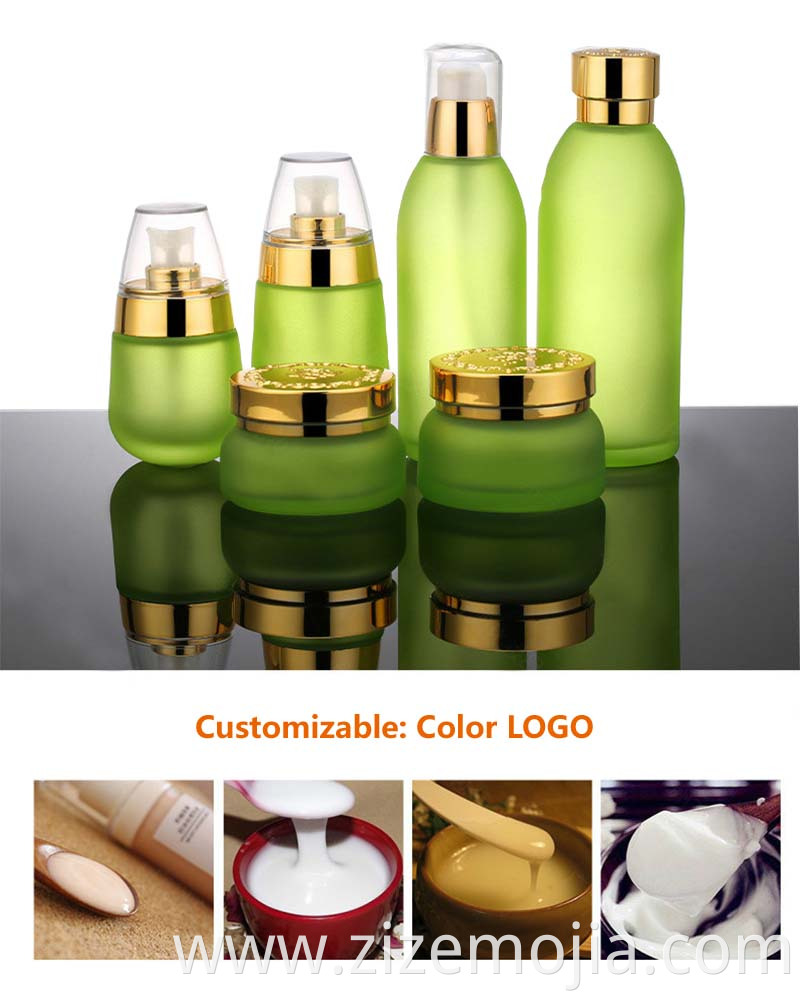 30ml 50ml 100ml Korea emerald cosmetic glass bottle set in stock